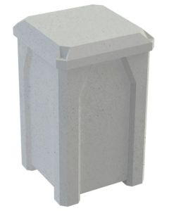32-Gallon Square Trash Receptacle with Flat Lid Dust Cover and Liner
