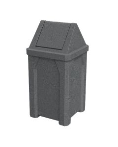 32-Gallon Square Trash Receptacle with Swing Top Lid