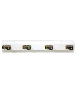 Mop & Broom Holder, 4 Cam, Steel, White