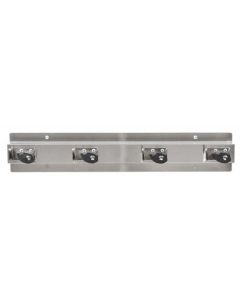 Mop & Broom Holder, 4 Cam, Steel, Stainless Steel
