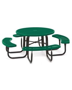 46" Round Picnic Table  Walk Through Design with Thermoplastic Coated Steel