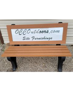 Advertising Park Bench 4 foot EconoMizer Recycled Plastic