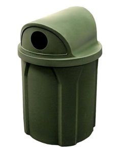 42 Gallon Round Plastic Recycle Receptacle with 2-Way Lid with 5" Hole