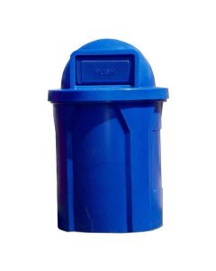 42 Gallon Round Plastic Trash Receptacle with Dome Top and Door
