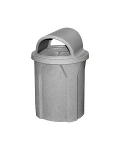 42 Gallon Round Plastic Trash Receptacle with Dual Opening