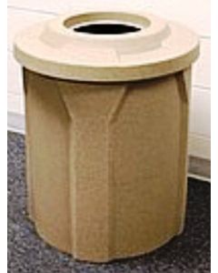 42 Gallon Round Plastic Trash Receptacle with 11.5" recycle lid