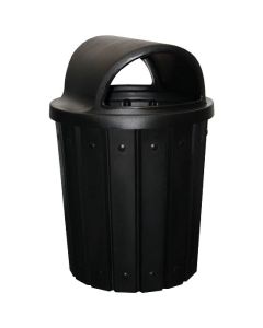 42-Gallon Molded Slat Trash Receptacle With 2 Way Dome Top