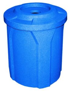 42 Gallon Round Plastic Trash Receptacle with 4" recycle lid