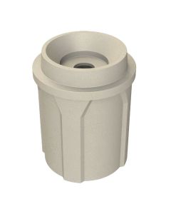 42 Gallon Round Plastic Trash Receptacle with Funnel Top with 5 inch hole
