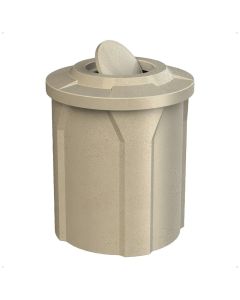 42 Gallon Round Plastic Trash Receptacle with Bug Resistant Top