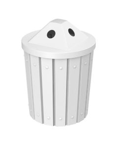 42-Gallon Molded Slat Trash Receptacle With Pyramid Top