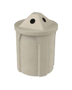 42 Gallon Round Plastic Trash Receptacle with Pyramid Top