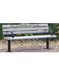 4 Foot Greenwood Memorial Park Bench With Armrest