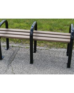 Steel and Recycled Plastic Backless Park Bench