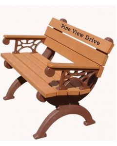 4 Foot Monarque Memorial Park Bench with Arm Rest