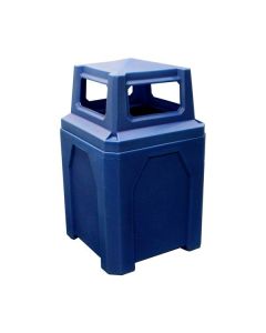 52-Gallon Square Trash Receptacle with 4-Way Lid & Liner