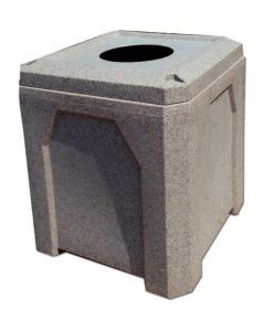 52-Gallon Square Recycling Receptacle with Flat Lid with 10" Hole and Heavy Duty Liner