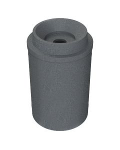55 Gallon Round Plastic Trash Receptacle with Funnel Top with 5 Inch Hole & Drum Liner