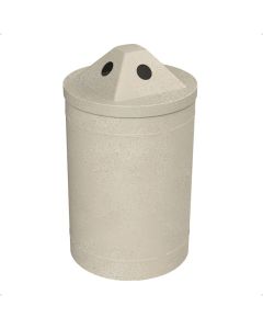 55 Gallon Round Plastic Trash Receptacle with Pyramid Top