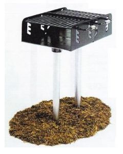 Dual Grate Inground Mount Family Size Pedestal Park Grill