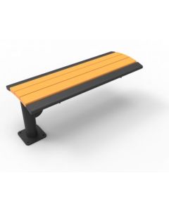 OCC Phoenix Cantilevered 4 Foot Bench with recycled Plastic Slats