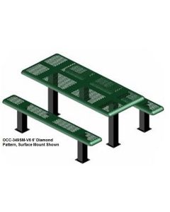 Picnic Table with Pedestal table and seats steel with Thermoplastic coating