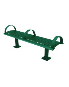6 Foot Richmond 82 Series Horizontal Slat Backless Steel Bench with Arm Rests