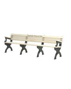 8 Foot Cambridge Memorial Park Bench With Arm Rest