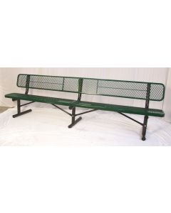 10 Foot Heavy Duty Park Bench With Back Thermoplastic Coated and 12" Seat