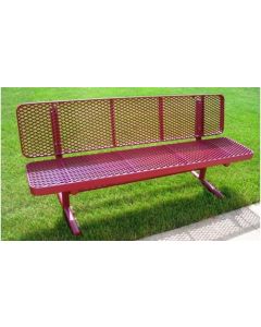 8 Foot Heavy Duty Deluxe Park Bench With Back thermoplastic coated and  15" Seat Plank