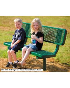 6 Foot Extra Heavy Duty Thermoplastic Coated Bench with Back