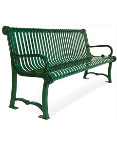 4' Charleston Park Bench With Back and Arm Rest
