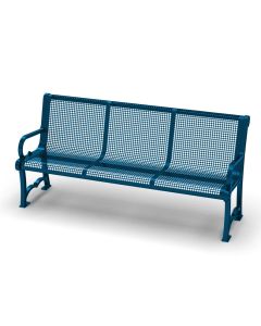 6 Foot Charleston Park Bench with Perforated Pattern