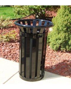 Steel slat cigarette receptacle