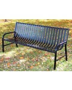5 Foot Steel Street Park Bench with Vertical Slats
