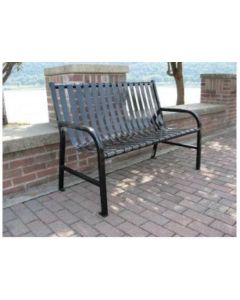 4 Foot Steel Park Bench with vertical slats