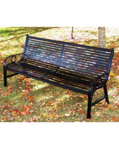 5 Foot Steel/Metal Park Bench with Horizontal Slats