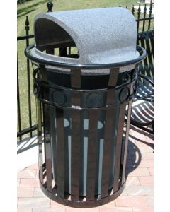 36-Gallon Ornamental Trash Receptacle with Open Dome Top