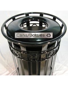 36-Gallon Round Ornamental Recycle Bin