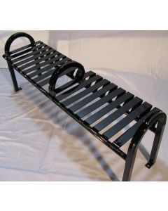 4 Foot Backless Bus Stop Bench with Arm Rest