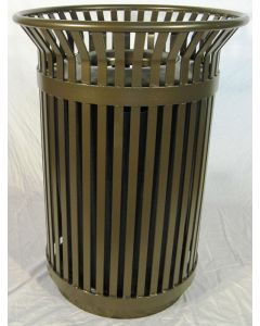 36-Gallon Steel Slat Trash Receptacle