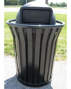 45-Gallon Steel Trash Receptacle with Dome Top