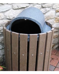32 or 36-Gallon Recycled Plastic Trash Receptacle with Recessed Top