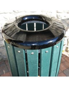 Trash Receptacle Recycled Plastic Trash Receptacle with Steel Top