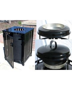 50-Gallon Square Ash and Trash Receptacle