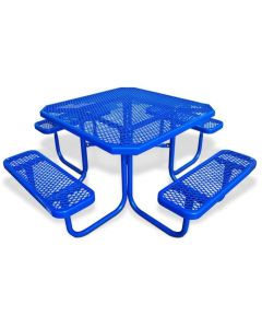 46" Octagon Picnic Table  Walk Through Design with Thermoplastic Coated Steel