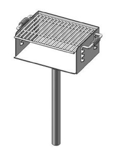 ADA Compliant (Wheelchair Accessible) Pedestal Mounted Rotating Grill with Adjustable Grate and 280 Sq. Inches of Grilling Area