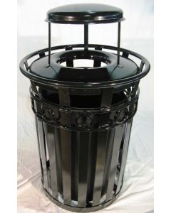 36-Gallon Ornamental Trash Receptacle with Rain Guard