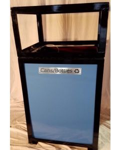 Catalina 36-Gallon Square Hinged Lid Recycle Bin with Heavy Duty Liner