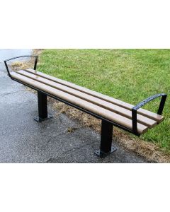 Backless 6 foot Green Brook Park Bench